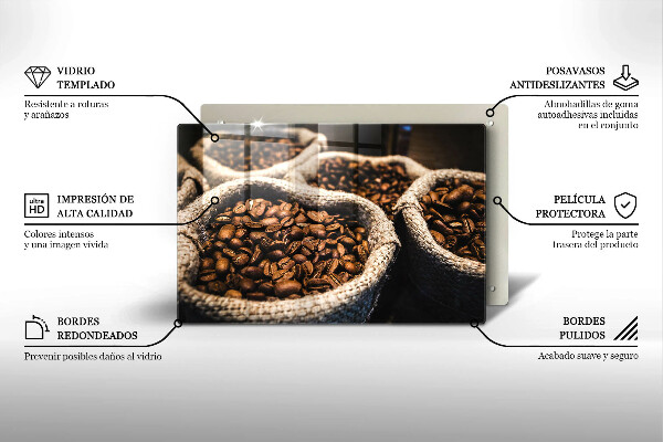 Steklena podloga za rezanje Vrečke kavnih zrn