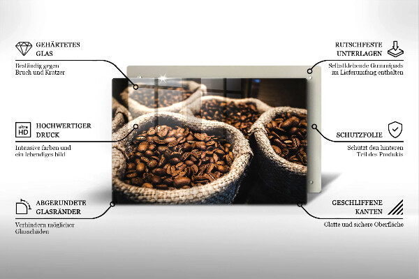 Steklena podloga za rezanje Vrečke kavnih zrn