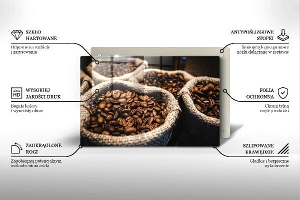 Steklena podloga za rezanje Vrečke kavnih zrn