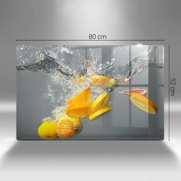 Steklena podloga za rezanje Limone v vodi