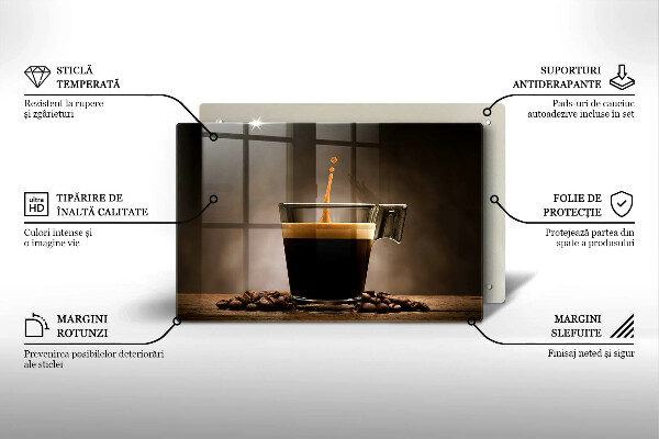 Steklena podloga za rezanje Steklo in kavna zrna