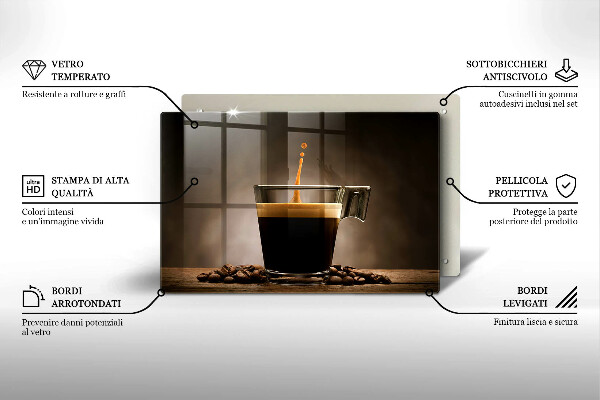 Steklena podloga za rezanje Steklo in kavna zrna
