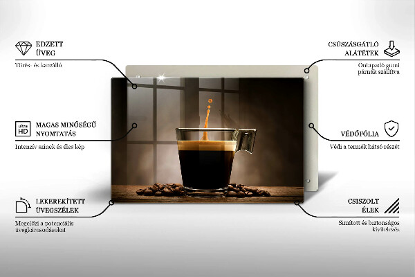 Steklena podloga za rezanje Steklo in kavna zrna