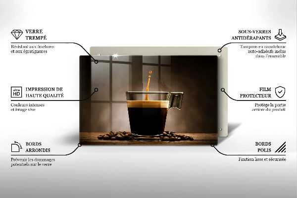 Steklena podloga za rezanje Steklo in kavna zrna