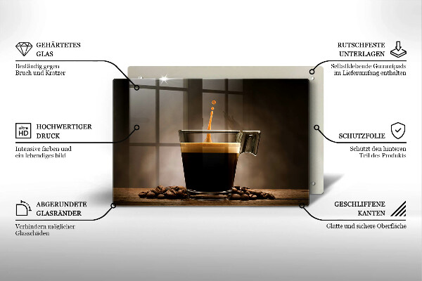 Steklena podloga za rezanje Steklo in kavna zrna