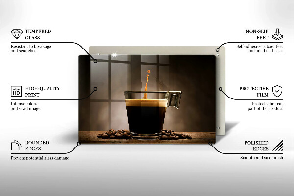 Steklena podloga za rezanje Steklo in kavna zrna