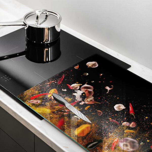 Steklena podloga za rezanje Pekoče začimbe