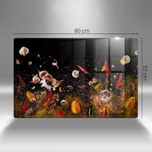 Steklena podloga za rezanje Pekoče začimbe