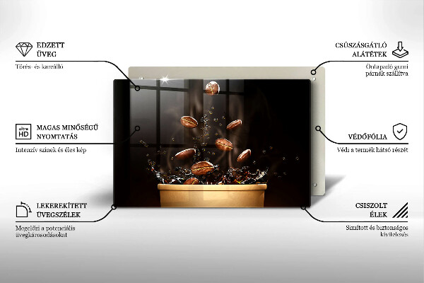 Steklena podloga za rezanje Vroča kavna zrna