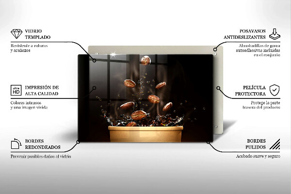 Steklena podloga za rezanje Vroča kavna zrna