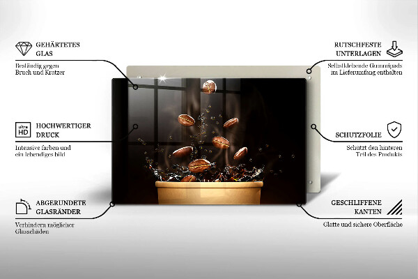 Steklena podloga za rezanje Vroča kavna zrna