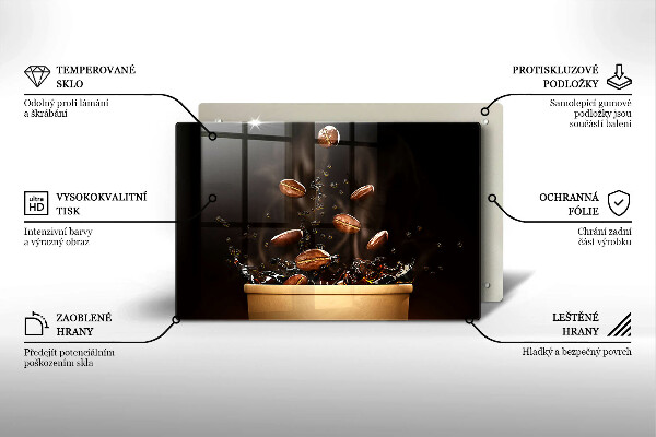 Steklena podloga za rezanje Vroča kavna zrna