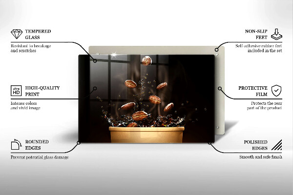 Steklena podloga za rezanje Vroča kavna zrna