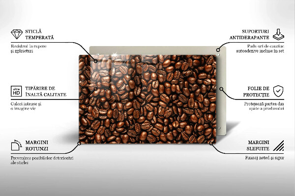 Steklena podloga za rezanje Kavna zrna