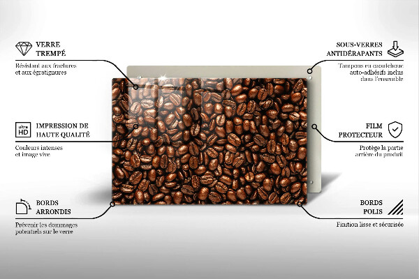 Steklena podloga za rezanje Kavna zrna