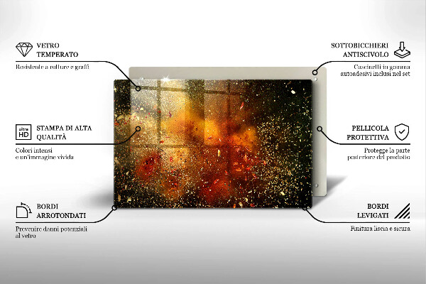 Steklena podloga za rezanje Pisane začimbe
