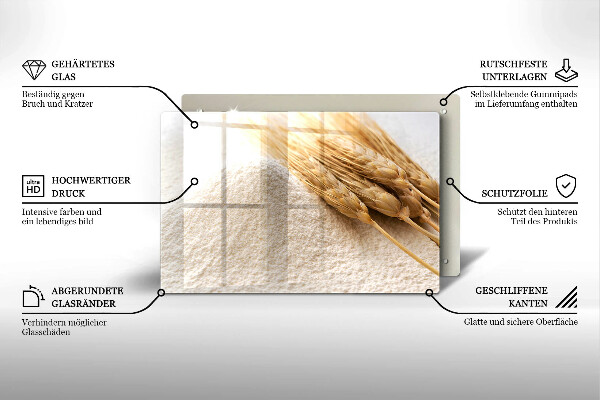 Steklena podloga za rezanje Moka in klasje