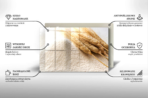 Steklena podloga za rezanje Moka in klasje