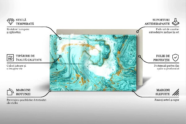 Steklena podloga za rezanje Modra abstrakcija