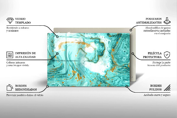 Steklena podloga za rezanje Modra abstrakcija