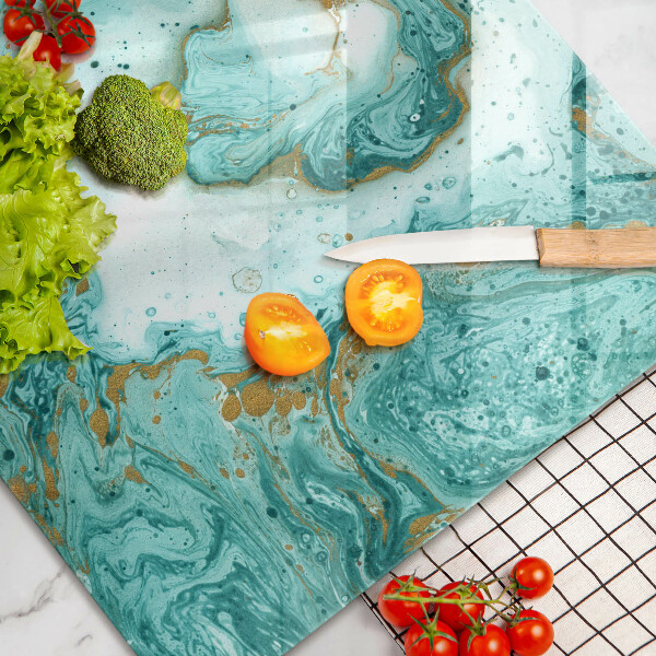 Steklena podloga za rezanje Modra abstrakcija