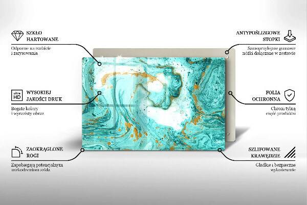 Steklena podloga za rezanje Modra abstrakcija