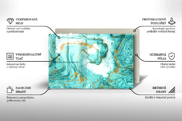 Steklena podloga za rezanje Modra abstrakcija