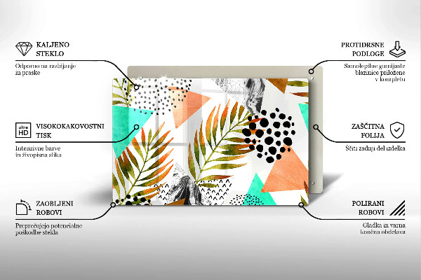 Steklena podloga za rezanje Boho vzorec listov