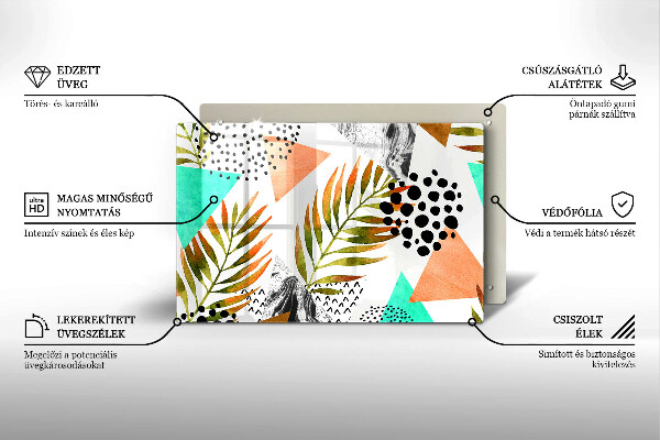 Steklena podloga za rezanje Boho vzorec listov