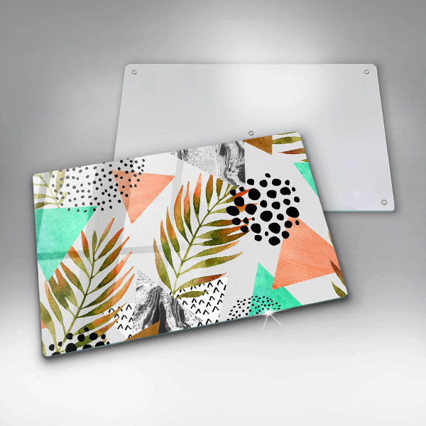 Steklena podloga za rezanje Boho vzorec listov