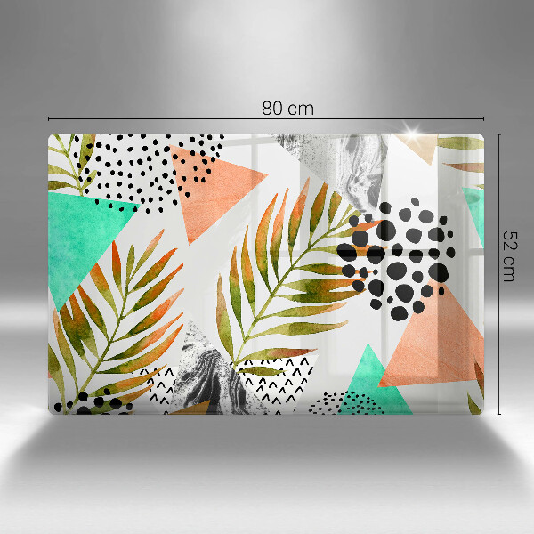 Steklena podloga za rezanje Boho vzorec listov