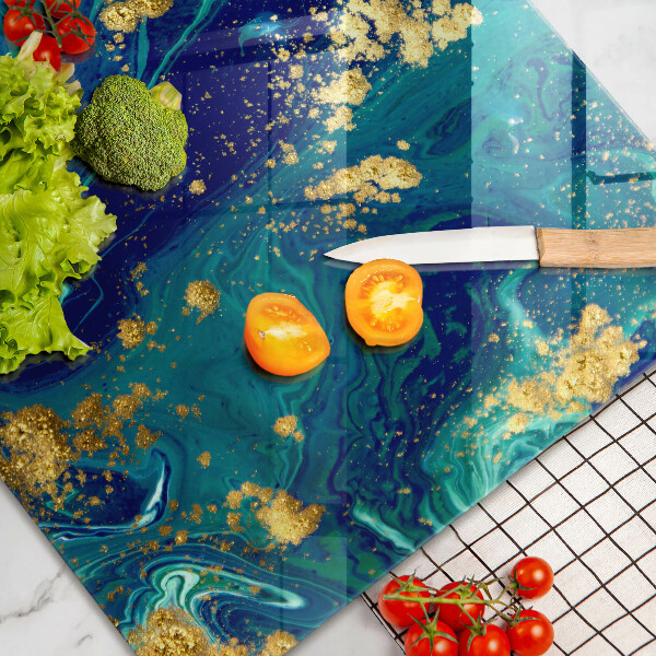 Steklena podloga za rezanje Abstrakcija z zlatom