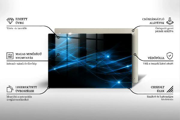 Steklena podloga za rezanje Abstraktni modri dim