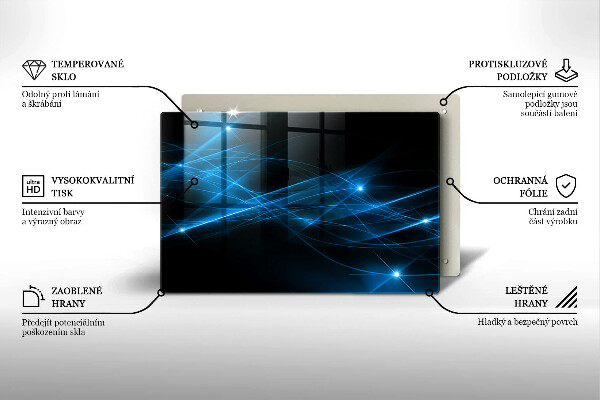 Steklena podloga za rezanje Abstraktni modri dim