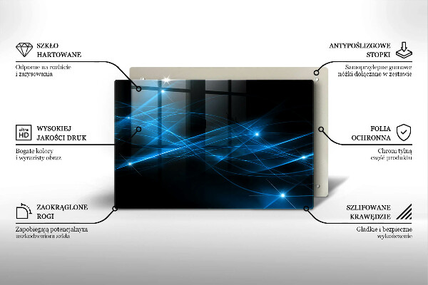 Steklena podloga za rezanje Abstraktni modri dim