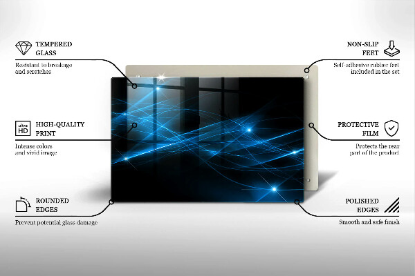 Steklena podloga za rezanje Abstraktni modri dim