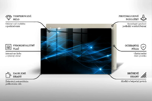 Steklena podloga za rezanje Abstraktni modri dim