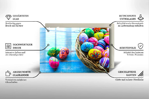Steklena podloga za rezanje Velikonočna jajca Velikonočna jajca