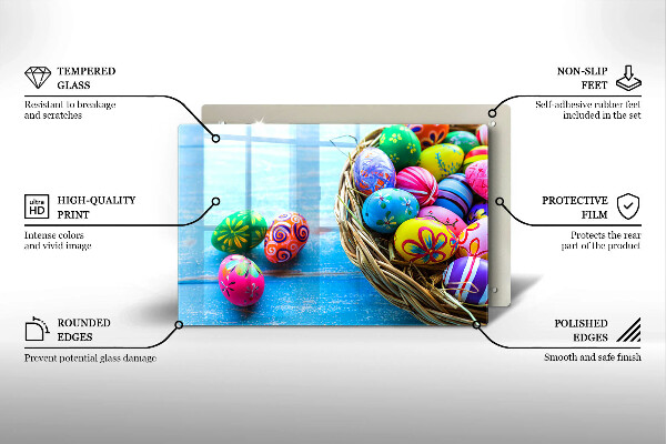 Steklena podloga za rezanje Velikonočna jajca Velikonočna jajca