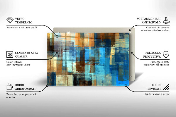 Steklena podloga za rezanje Poslikano ozadje