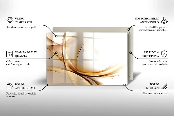 Steklena podloga za rezanje Abstraktne oblike