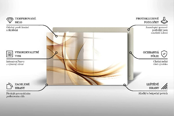 Steklena podloga za rezanje Abstraktne oblike