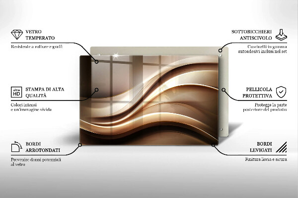 Steklena podloga za rezanje Abstrakcija nežne linije