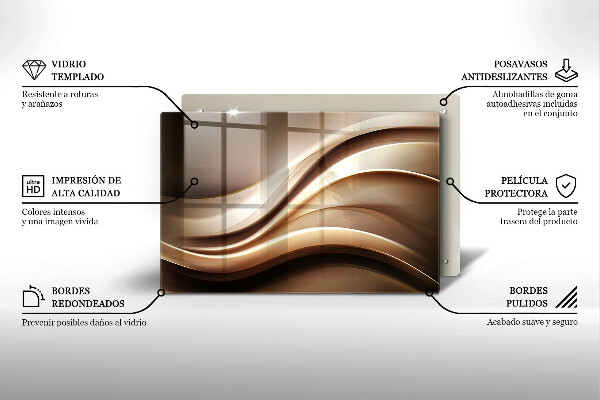 Steklena podloga za rezanje Abstrakcija nežne linije