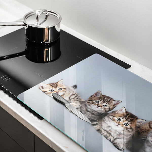 Steklena podloga za rezanje Sladki mali mucki