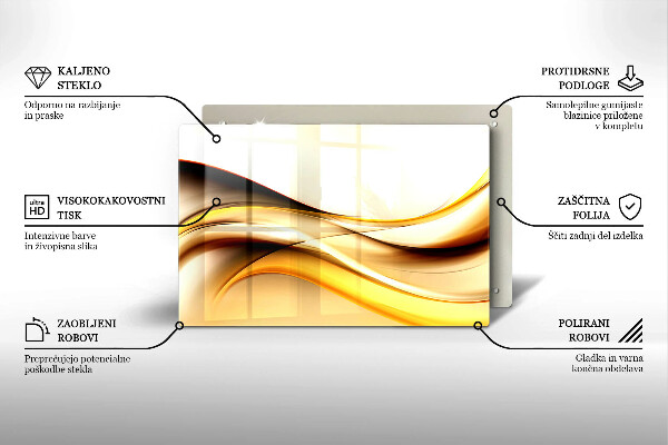 Steklena podloga za rezanje Abstraktne črte dima