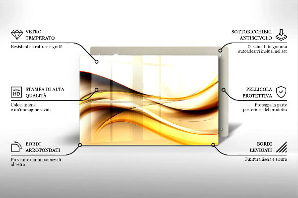 Steklena podloga za rezanje Abstraktne črte dima
