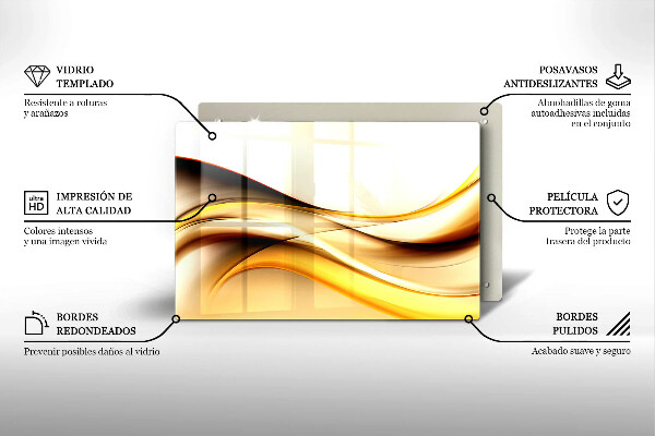 Steklena podloga za rezanje Abstraktne črte dima