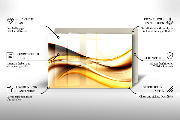 Steklena podloga za rezanje Abstraktne črte dima