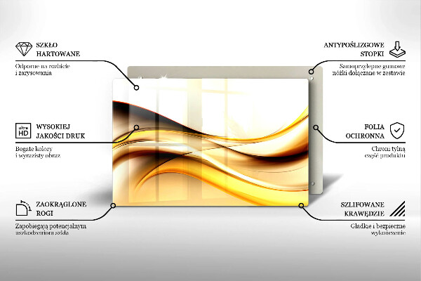 Steklena podloga za rezanje Abstraktne črte dima